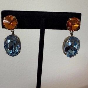 Roxanne Assoulin Hip Hop But Not Blue and Orange Crystal Earrings